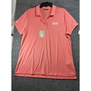 Levelwear 2xl Women's Golf polo Shirt "The Tour" Atlanta Shell Pink Rhythm